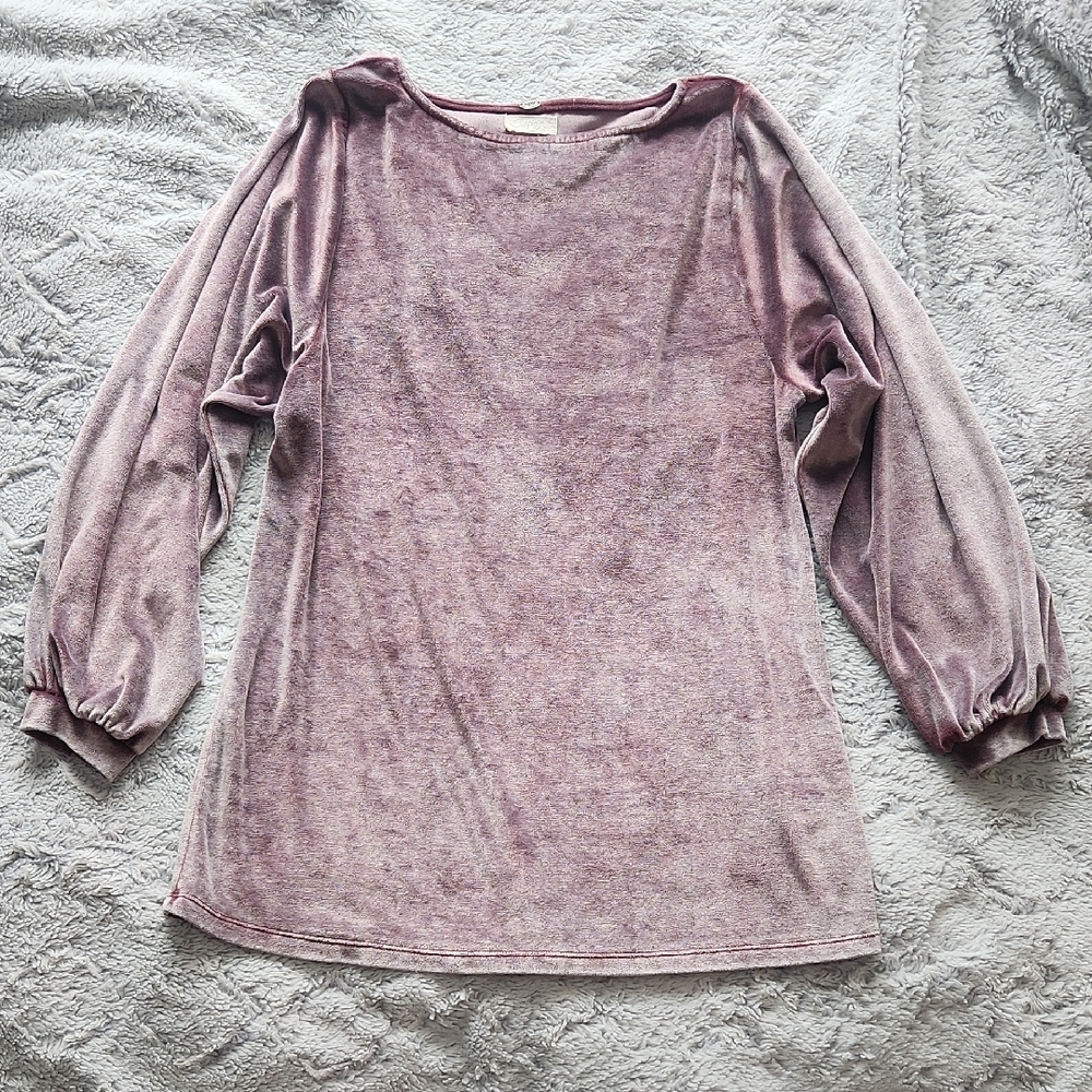 Pink-Lavender Cupio Velvet Blouse - Size M / L